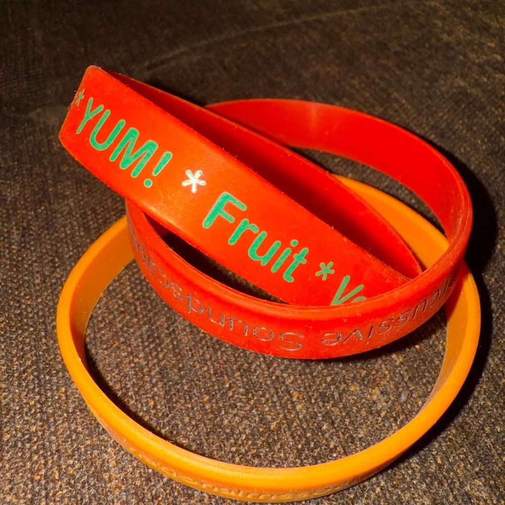 Orange and Red Silicone Bracelets